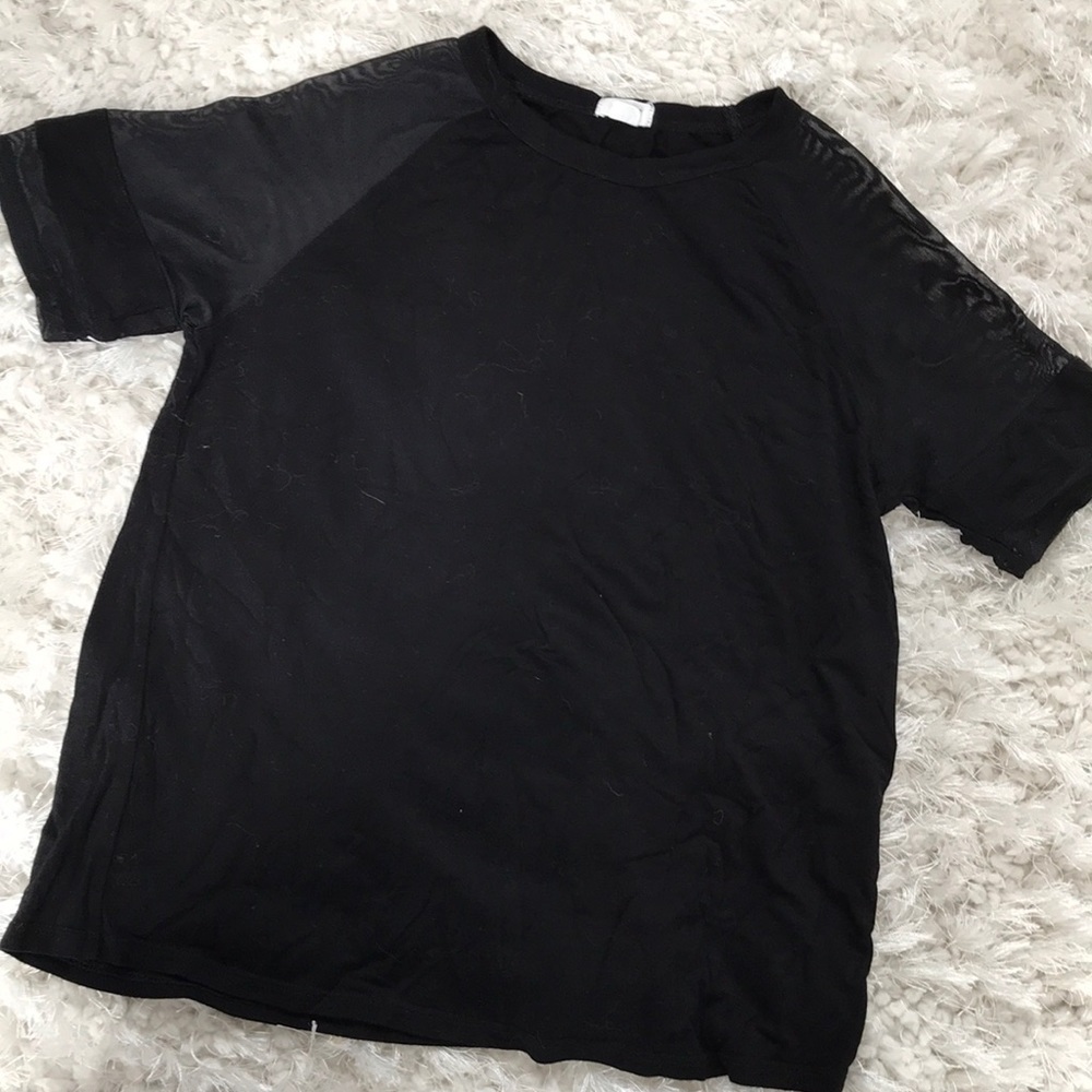Black top, see thru sleeves, size S/P